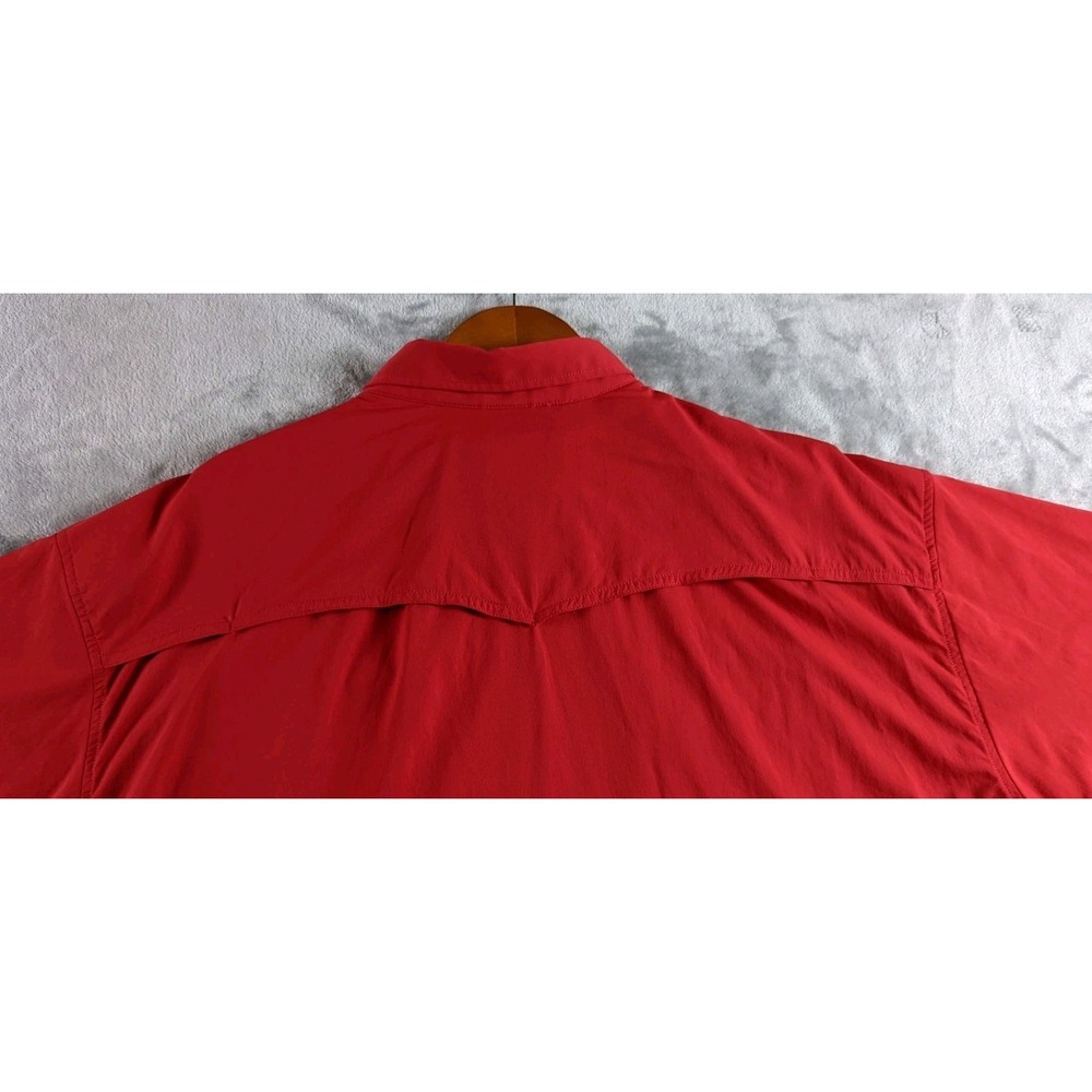 Poncho Shirt Mens 3XL Red Short Sleeve Pearl Snap Regular Fit Stretch Fishing - Picture 13 of 14